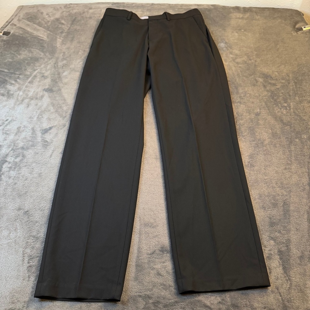 Haggar J.M. Haggar Dress Pants Mens 30 x 30 Black Straight Fit Stretch